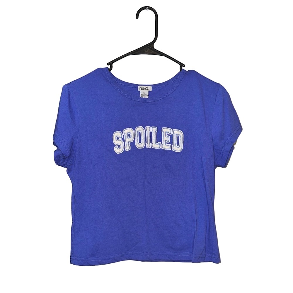 Rue21 Purple 'Spoiled' Cropped T-Shirt